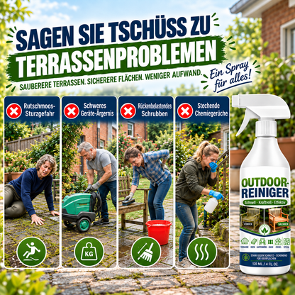 🌿 50% SPAREN | Gegen Grünbelag, Schimmel & schwarze Flecken – Kraftvoller Outdoor-Reiniger für hartnäckigen Schmutz
