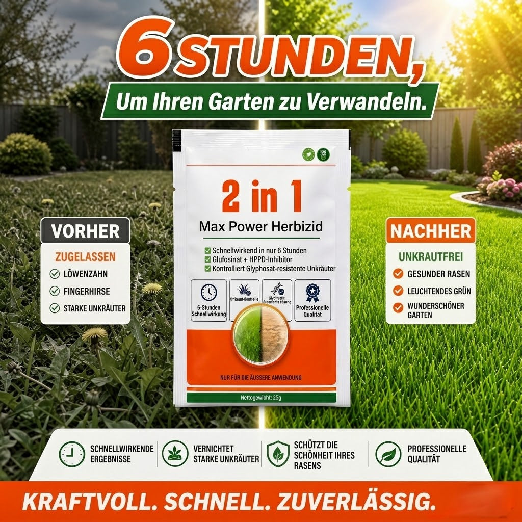 ⚡ 40% SPAREN | 2 in 1 Max Power Herbizid – Schnelle Unkrautbekämpfung ohne Glyphosa