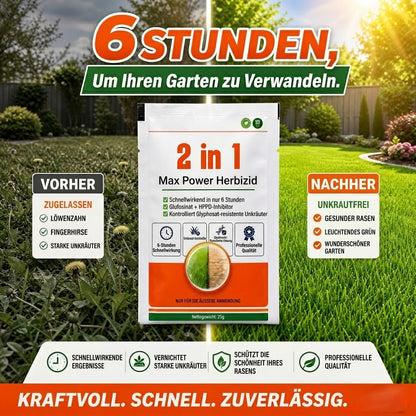 ⚡ 40% SPAREN | 2 in 1 Max Power Herbizid – Schnelle Unkrautbekämpfung ohne Glyphosa
