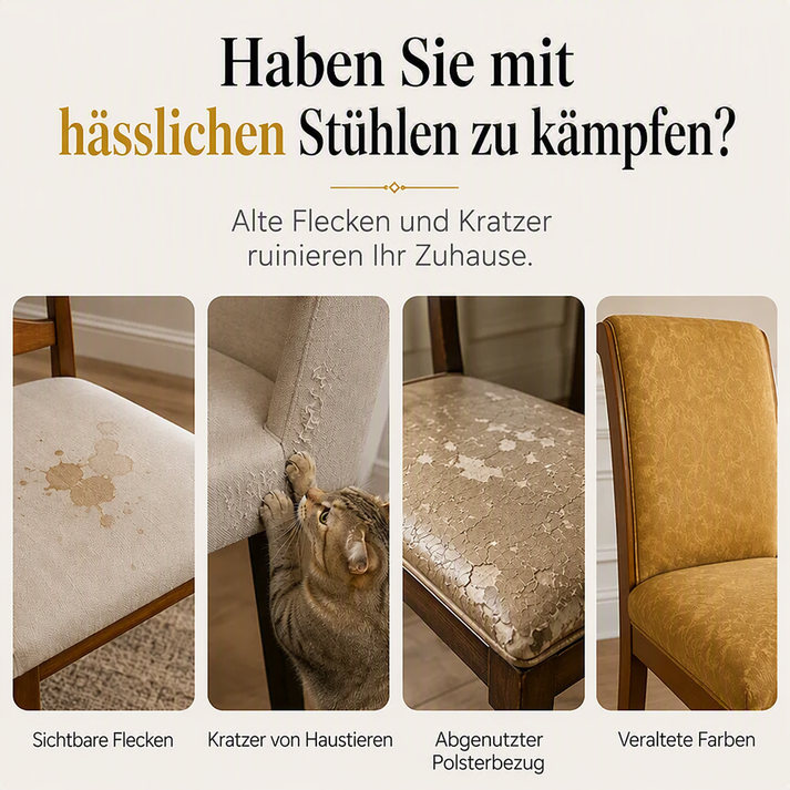 🪑 50% RABATT! 🖤 Waschbarer Stretch-Stuhlbezug – Elastisch & pflegeleicht ✨
