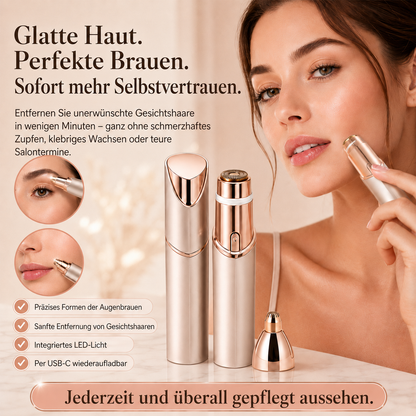✨ 2-in-1 Gesichts- & Augenbrauen-Trimmer | Sanfte, Präzise & Kabellose Haarentfernung