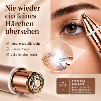 ✨ 2-in-1 Gesichts- & Augenbrauen-Trimmer | Sanfte, Präzise & Kabellose Haarentfernung