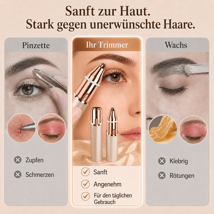 ✨ 2-in-1 Gesichts- & Augenbrauen-Trimmer | Sanfte, Präzise & Kabellose Haarentfernung