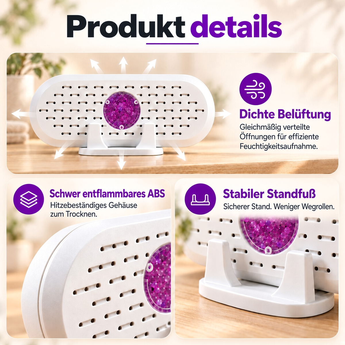 🔥 50% Rabatt ⏰ Mini-Wiederverwendbarer Luftentfeuchter – Tragbarer Feuchtigkeitsabsorber für Zuhause, Kleiderschrank & Bad