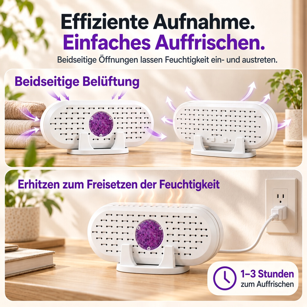 🔥 50% Rabatt ⏰ Mini-Wiederverwendbarer Luftentfeuchter – Tragbarer Feuchtigkeitsabsorber für Zuhause, Kleiderschrank & Bad