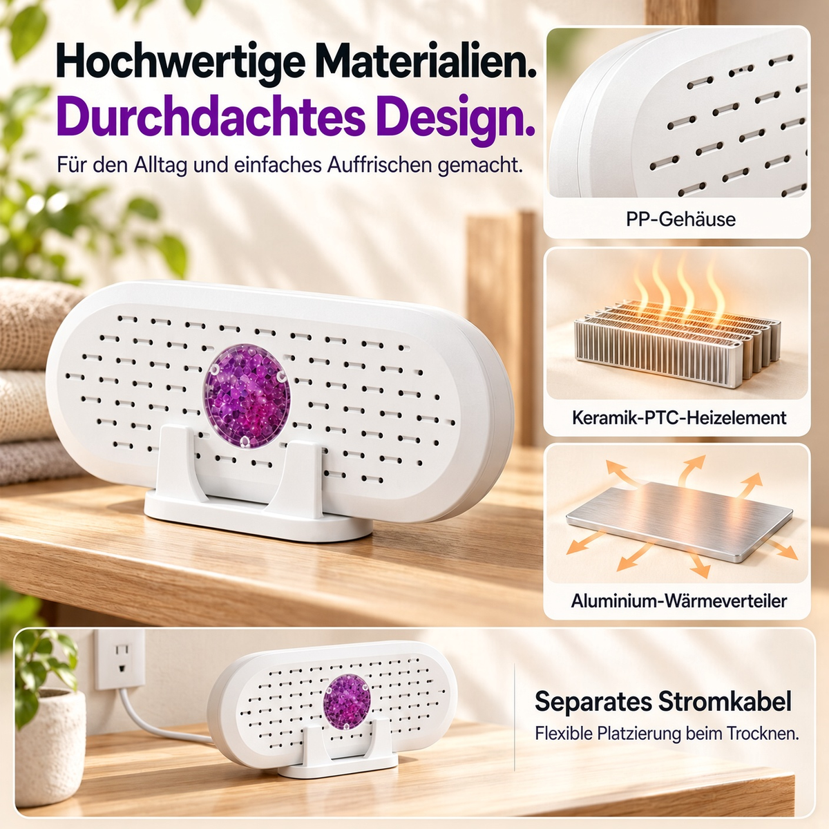 🔥 50% Rabatt ⏰ Mini-Wiederverwendbarer Luftentfeuchter – Tragbarer Feuchtigkeitsabsorber für Zuhause, Kleiderschrank & Bad