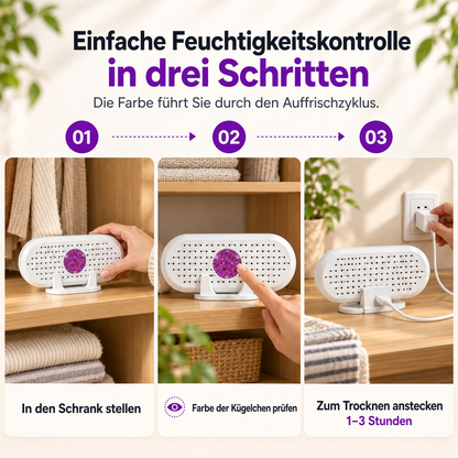 🔥 50% Rabatt ⏰ Mini-Wiederverwendbarer Luftentfeuchter – Tragbarer Feuchtigkeitsabsorber für Zuhause, Kleiderschrank & Bad