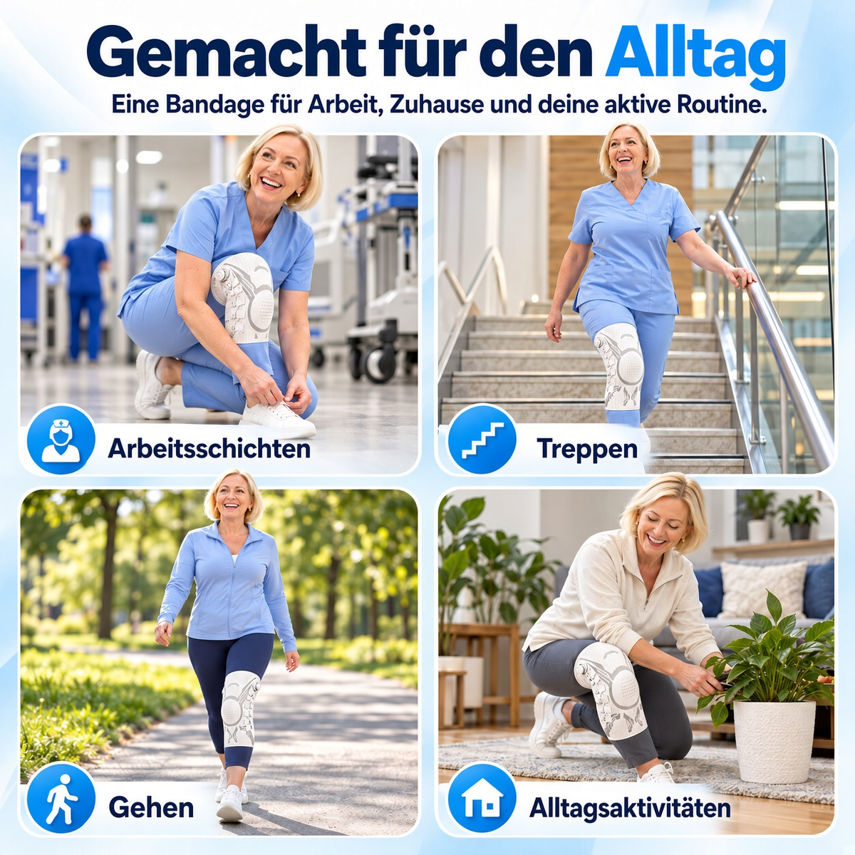 🏆 50% RABATT | 🦵Verstellbare Kniebandage mit Gezielter Kompression & Optimaler Stabilität – Ergonomische Kniestütze für Alltag, Sport & Tägliche Bewegung