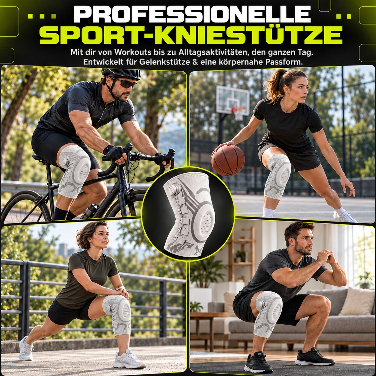 🏃 Professionelle verstellbare Sport-Kniebandage – Kompression, Stabilität & sicherer Halt bei jeder Bewegung