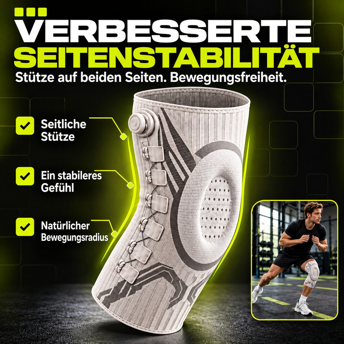 🏃 Professionelle verstellbare Sport-Kniebandage – Kompression, Stabilität & sicherer Halt bei jeder Bewegung