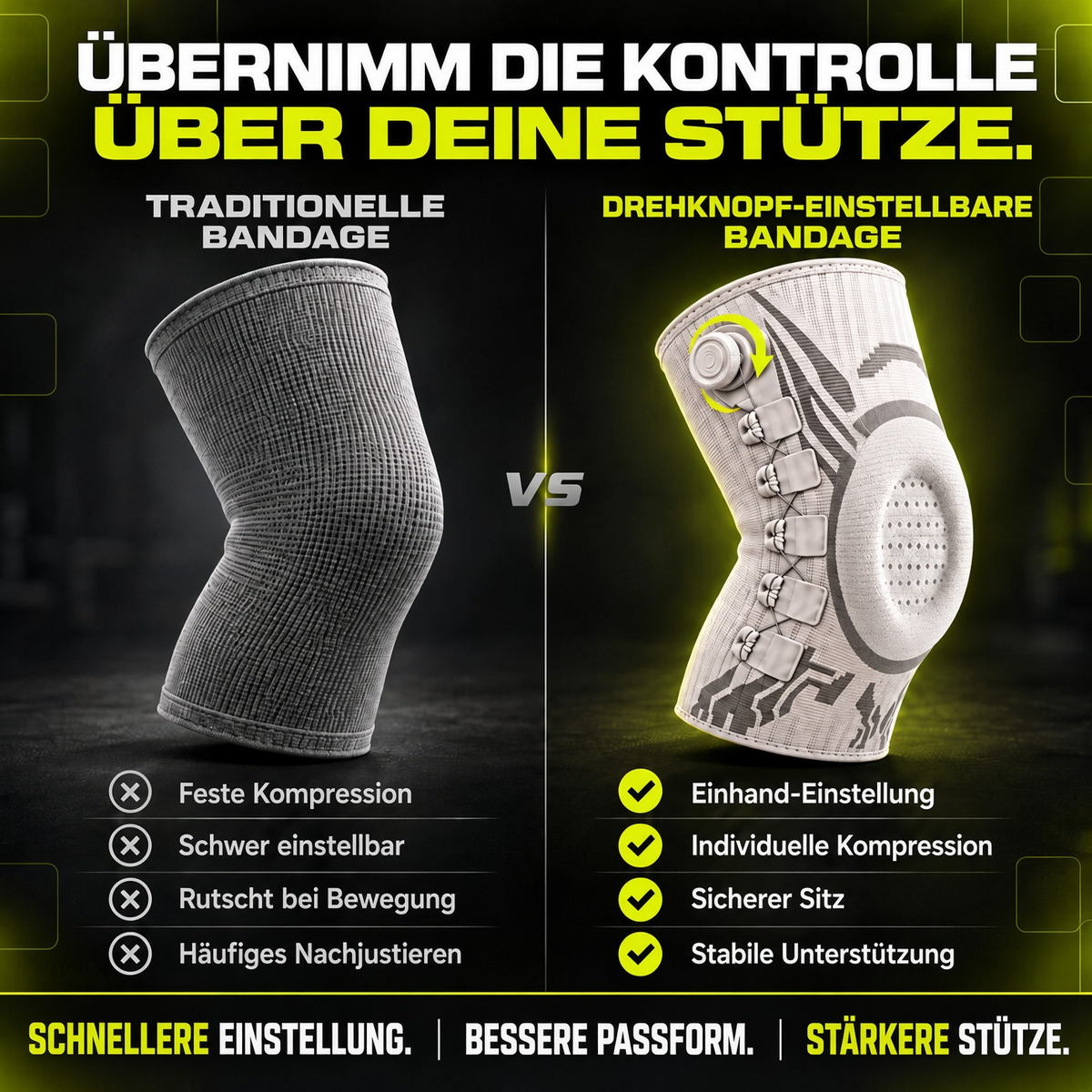 🏃 Professionelle verstellbare Sport-Kniebandage – Kompression, Stabilität & sicherer Halt bei jeder Bewegung