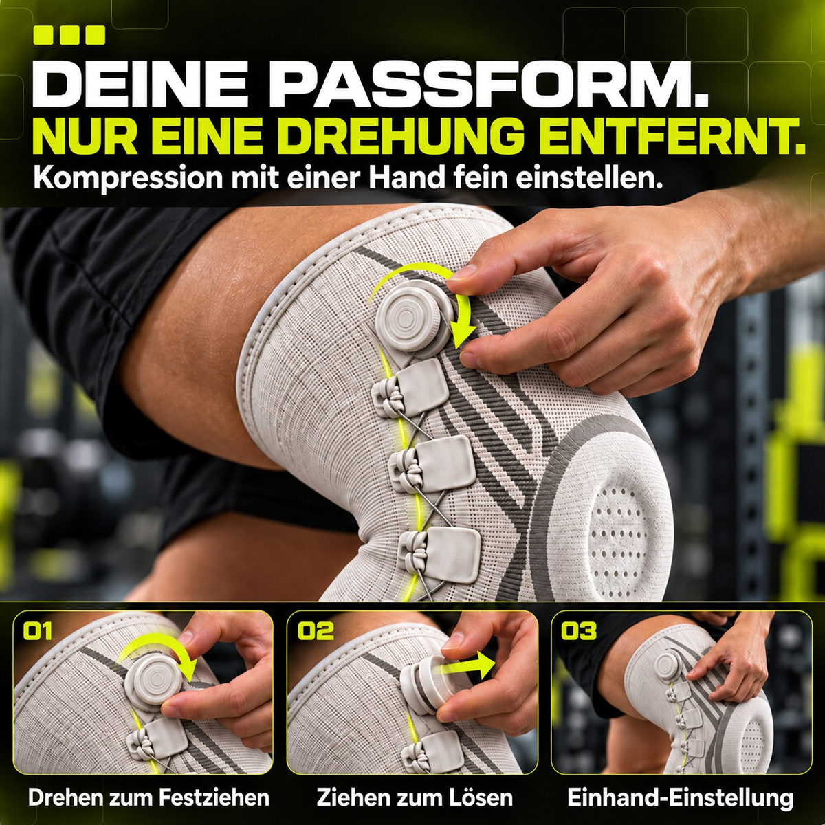 🏃 Professionelle verstellbare Sport-Kniebandage – Kompression, Stabilität & sicherer Halt bei jeder Bewegung