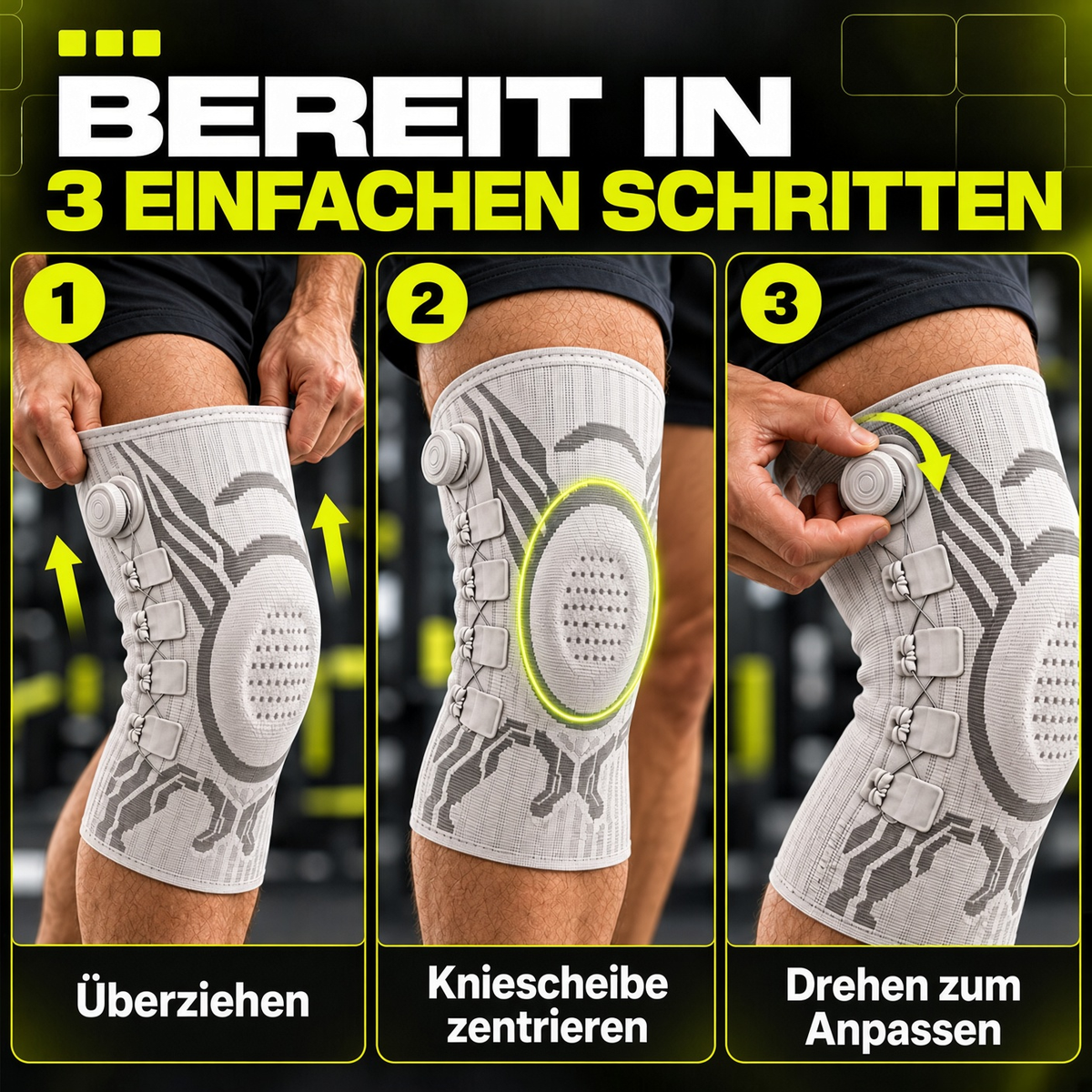 🏃 Professionelle verstellbare Sport-Kniebandage – Kompression, Stabilität & sicherer Halt bei jeder Bewegung