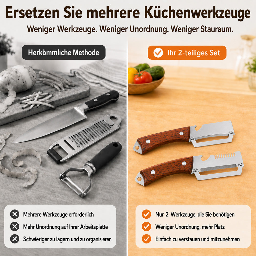 upsell 🥕🔪 2-in-1 Sparschäler-Set – Schälen & Julienne-Schneiden | 1 kaufen, 1 gratis