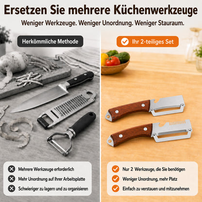 upsell 🥕🔪 2-in-1 Sparschäler-Set – Schälen & Julienne-Schneiden | 1 kaufen, 1 gratis