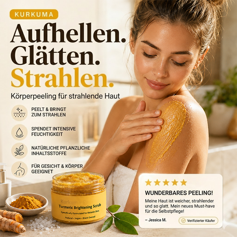 🥳 HEISSER SALE 2026 – 50% RABATT! 💞 Über 70.000 Mal verkauft! Kurkuma-Körperpeeling