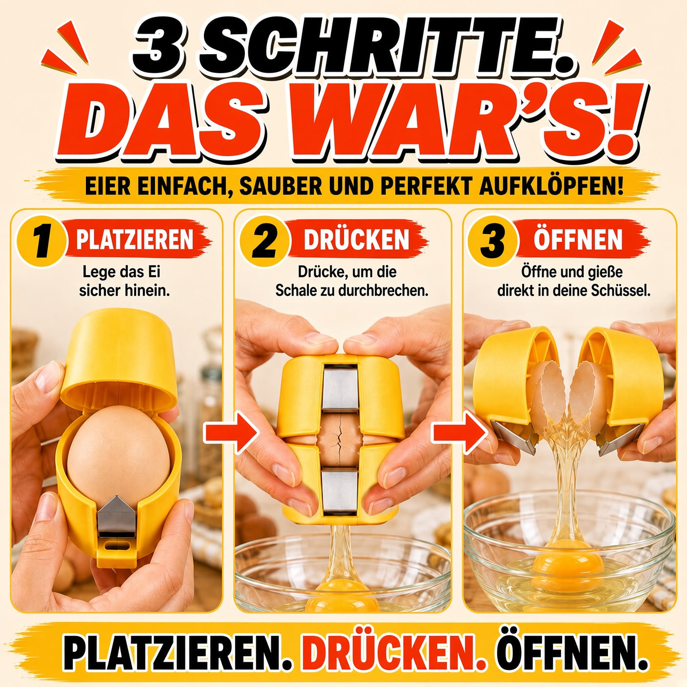 🔥🔥 Nur für kurze Zeit 😮‍💨 1 kaufen, 1 GRATIS! 🍳 Schneller Eieröffner – Hunderte Eier schneller und sauberer öffnen 🔥