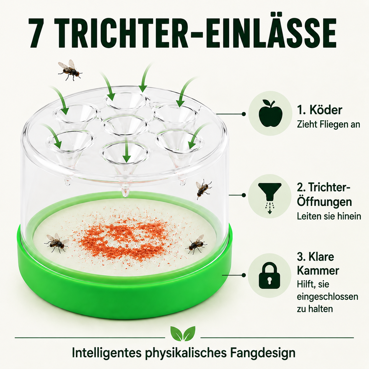 🛡️ Wiederverwendbare Fliegenfalle ohne Strom für den Innen- und Außenbereich – Sicher, kabellos & chemiefrei