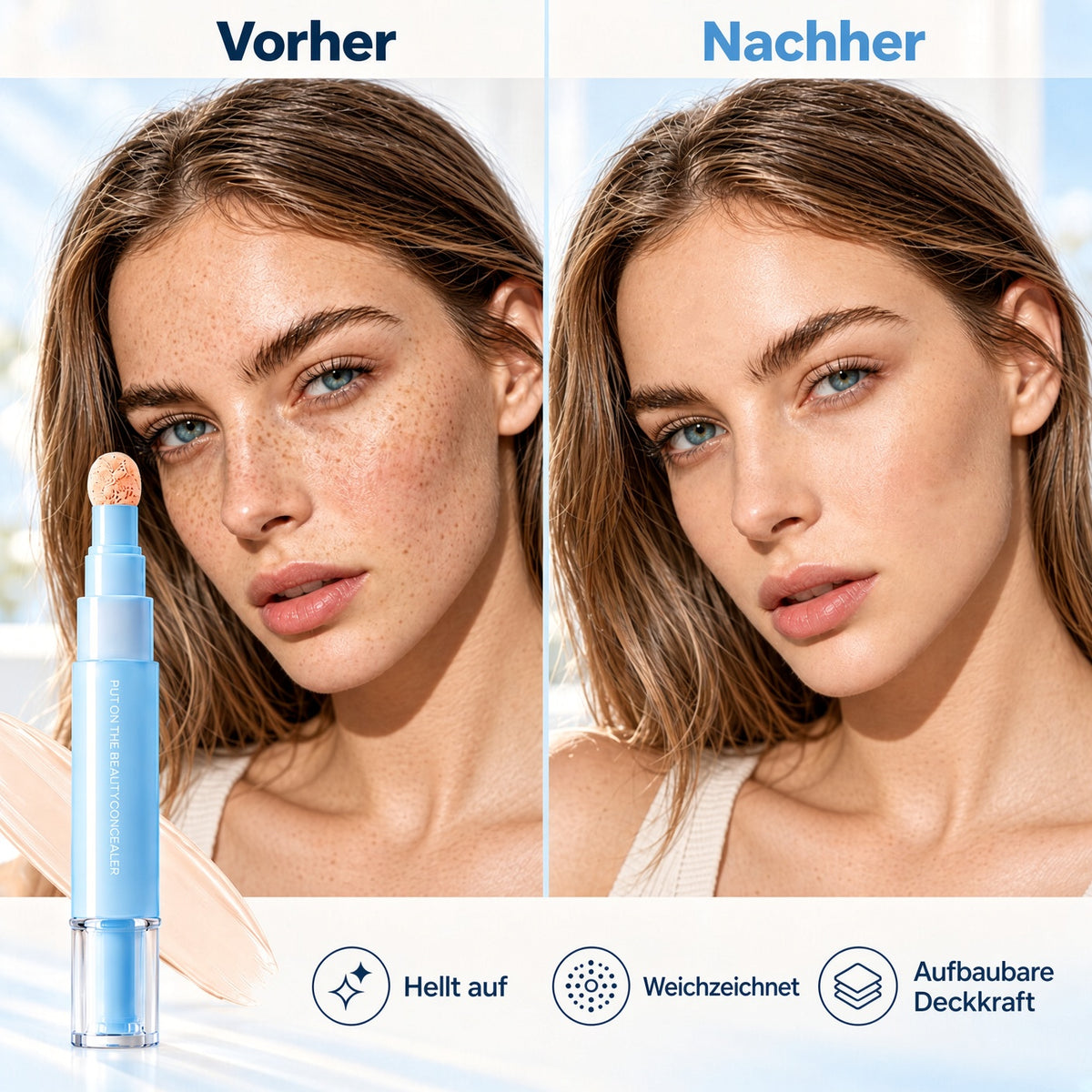 🔥 Jetzt 1 kaufen + 1 gratis! 💄 Multifunktionaler, feuchtigkeitsspendender Liquid-Concealer-Stift ✨