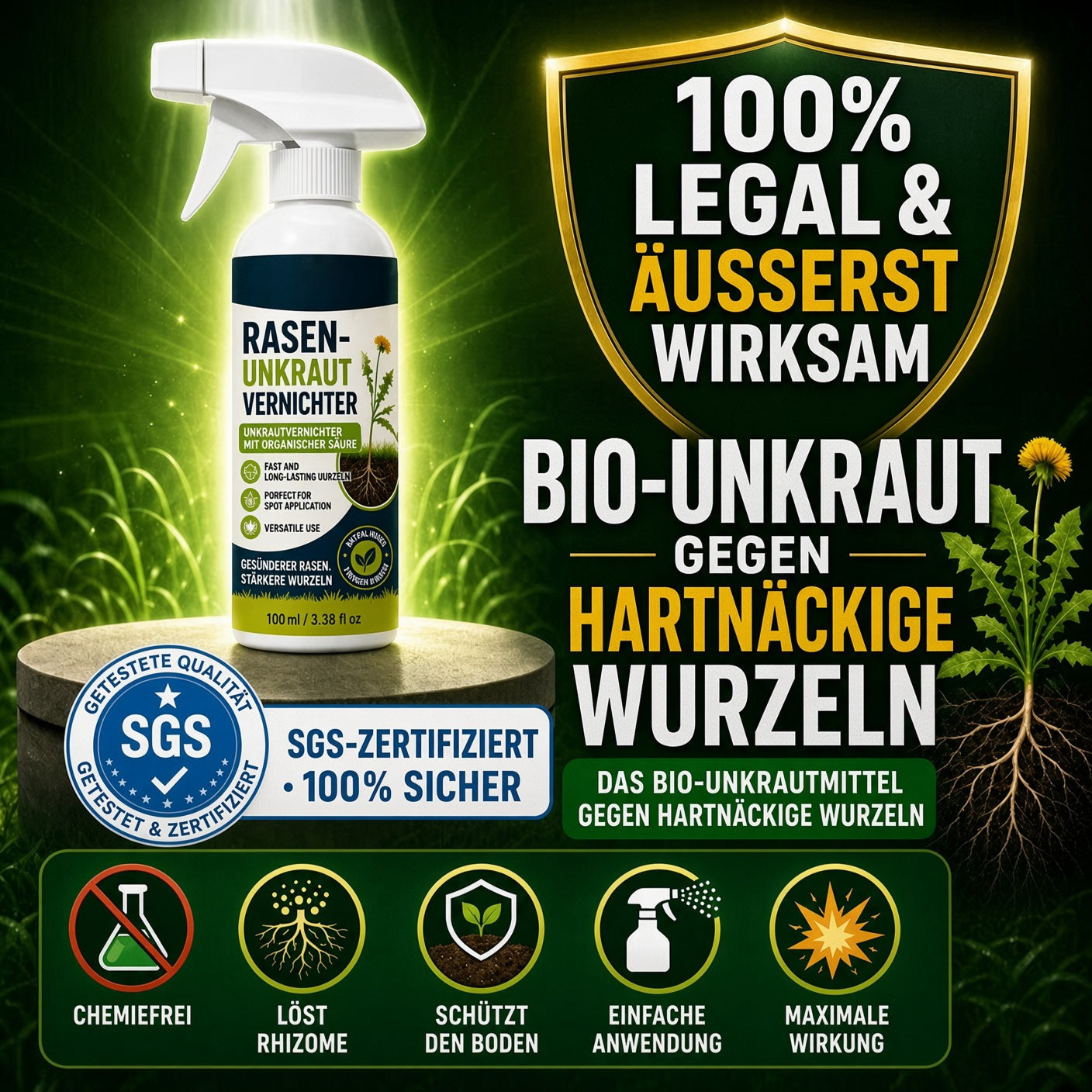 🔥 50 % RABATT 🌿 Unkraut-Stop – Stark gegen Unkraut & hemmt neues Wachstum | Für Garten, Wege & Hof ⚡