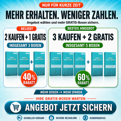 upsell✨ ✨ 1+1 GRATISWiederverwendbarer Ohrreiniger mit Haftspitze – Sanfte Ohrenpflege ohne Kratzen