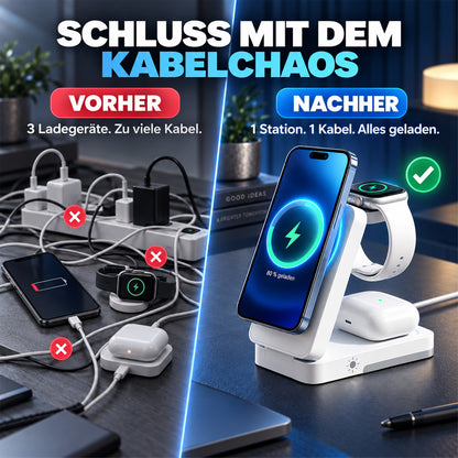 🔥 Nur heute -50% 📱 3-in-1 Faltbare Magnet-Ladestation – ideal für Zuhause, Büro & Reisen