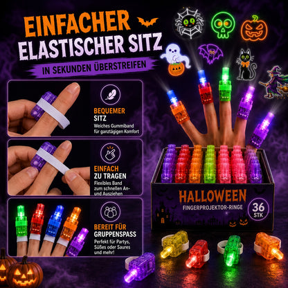 👻🎃 Halloween-Fingerprojektorringe – LED-Partymitgebsel für Kinder