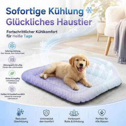 ❄️Pet Cooling Mat for Dogs & Cats 🐾  Naturally Cool Ice-Silk Pad • Breathable, Washable & Soft