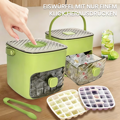 🔥 50% RABATT | Tragbarer Eiswürfelbereiter mit Deckel und integriertem Vorratsbehälter