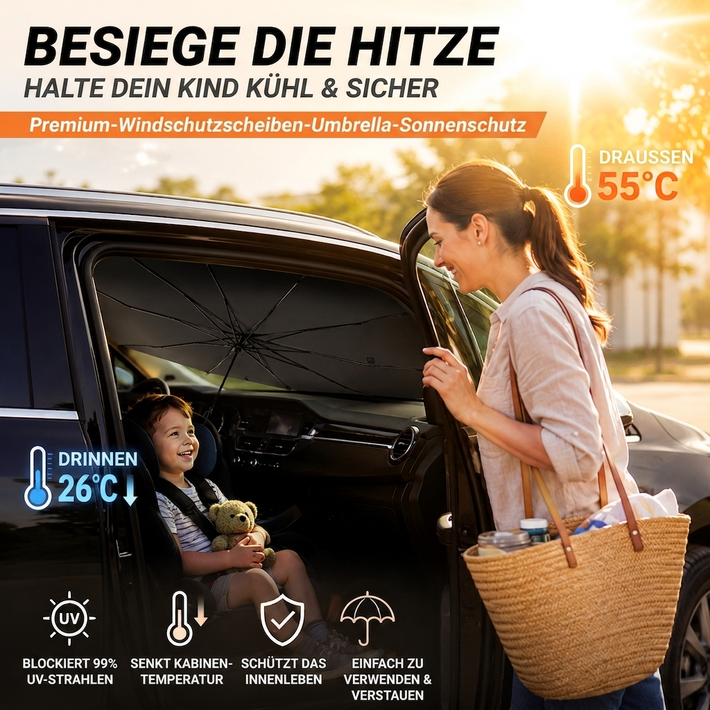 🔥Faltbare Windschutzscheiben-Sonnenschutz – Auto Sonnenschutz Schirm mit UV-Schutz & Wärmeisolierung | PKW, SUV