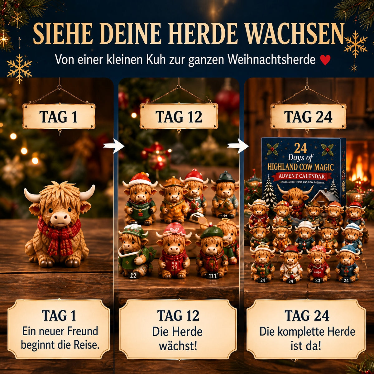 ⏳ Letzter Tag: 49 % Rabatt – 🐮 24-Tage Highland-Cow-Adventskalender