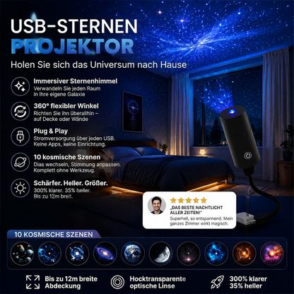 ✨ Plug-and-Play HD Galaxy & Ocean Projektor Nachtlicht 🥳 Über 50.000 zufriedene Nutzer