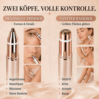 ✨ 2-in-1 Haarentferner für Gesicht & Körper | Wiederaufladbarer Präzisionstrimmer mit zwei Aufsätzen