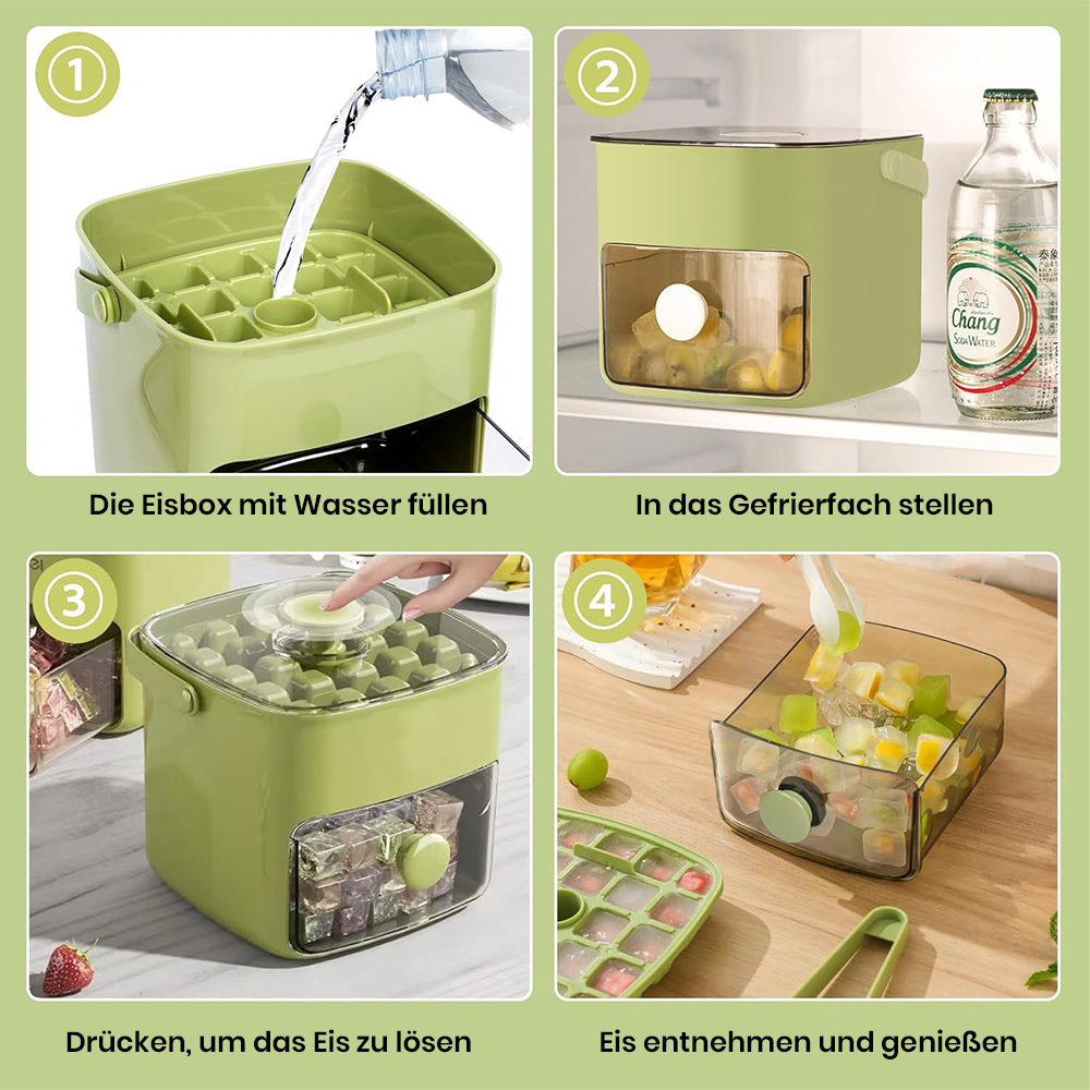 🔥 50% RABATT | Tragbarer Eiswürfelbereiter mit Deckel und integriertem Vorratsbehälter