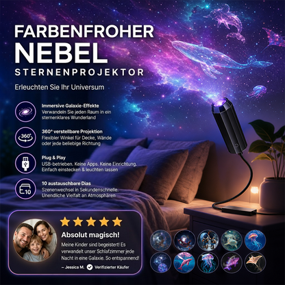 ✨ Plug-and-Play HD Galaxy & Ocean Projektor Nachtlicht 🥳 Über 50.000 zufriedene Nutzer