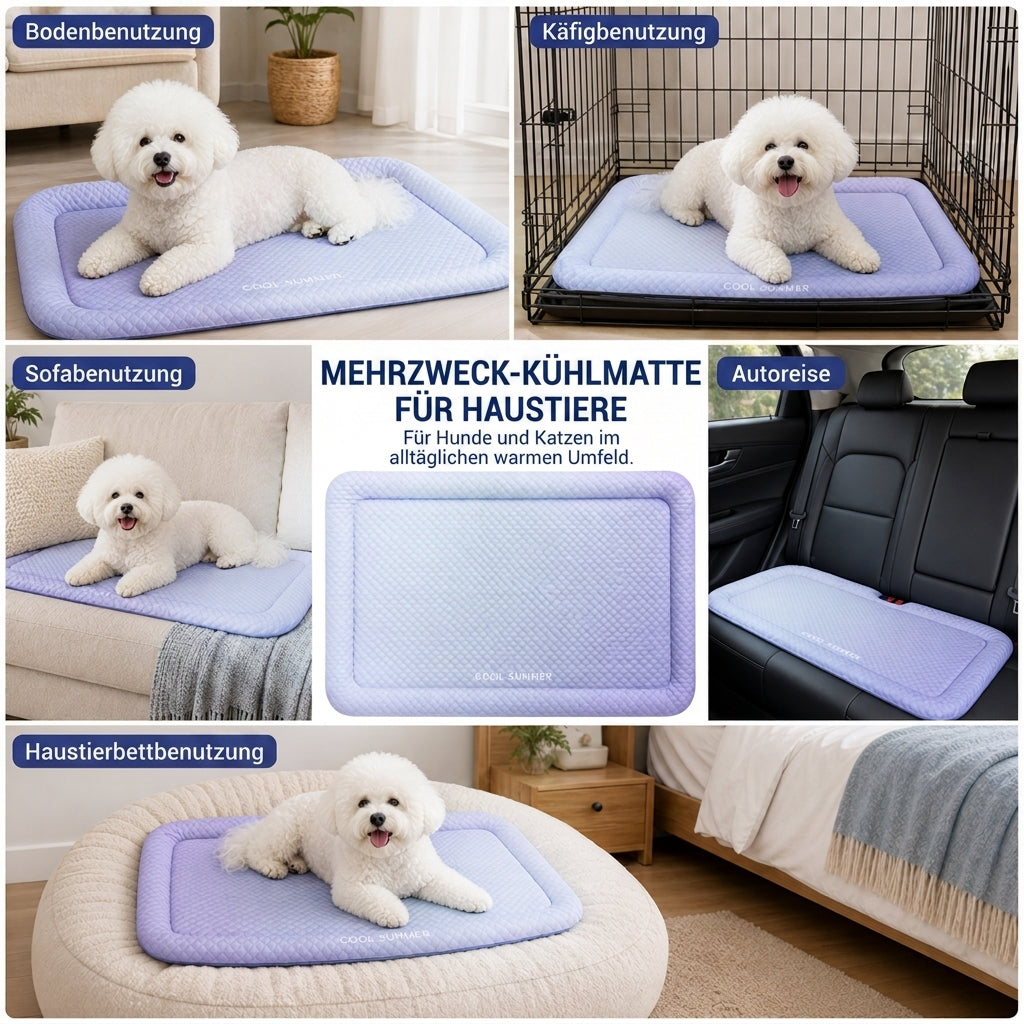 ❄️Pet Cooling Mat for Dogs & Cats 🐾  Naturally Cool Ice-Silk Pad • Breathable, Washable & Soft