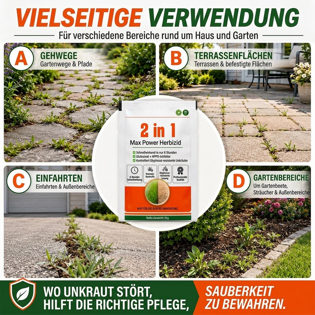 ⚡ 40% SPAREN | 2 in 1 Max Power Herbizid – Schnelle Unkrautbekämpfung ohne Glyphosa