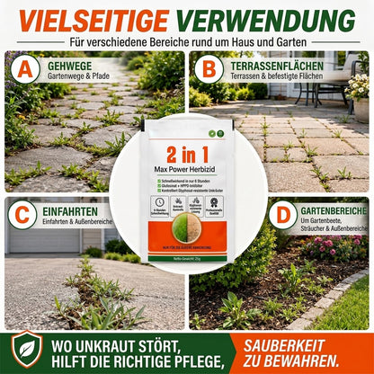 ⚡ 40% SPAREN | 2 in 1 Max Power Herbizid – Schnelle Unkrautbekämpfung ohne Glyphosa