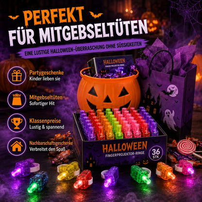 👻🎃 Halloween-Fingerprojektorringe – LED-Partymitgebsel für Kinder