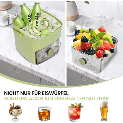 🔥 50% RABATT | Tragbarer Eiswürfelbereiter mit Deckel und integriertem Vorratsbehälter