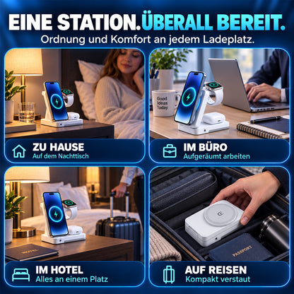 🔥 Nur heute -50% 📱 3-in-1 Faltbare Magnet-Ladestation – ideal für Zuhause, Büro & Reisen
