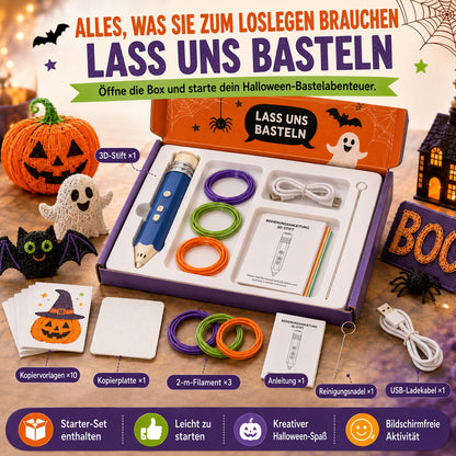 🎃 50% Rabatt – Kabelloser 3D-Zeichenstift für Kinder | Halloween-Kreativset