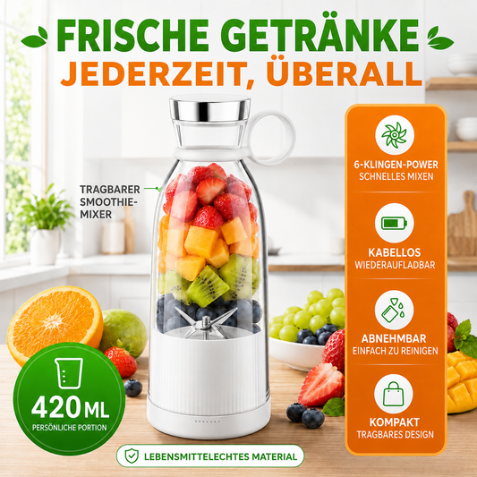 🔥 40% Rabatt💥Bestseller Tragbarer Entsafter | Frischer Saft überall und jederzeit 🍎