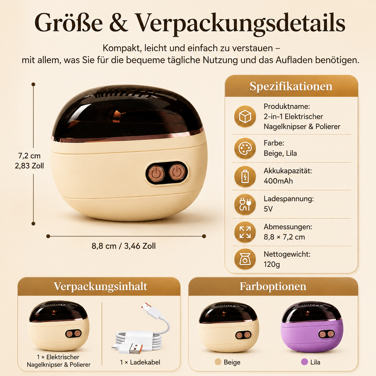 🔥 Nur für kurze Zeit: 50 % sparen! ✂️ 2-in-1 Elektrischer Nagelknipser mit Polierfunktion 💅