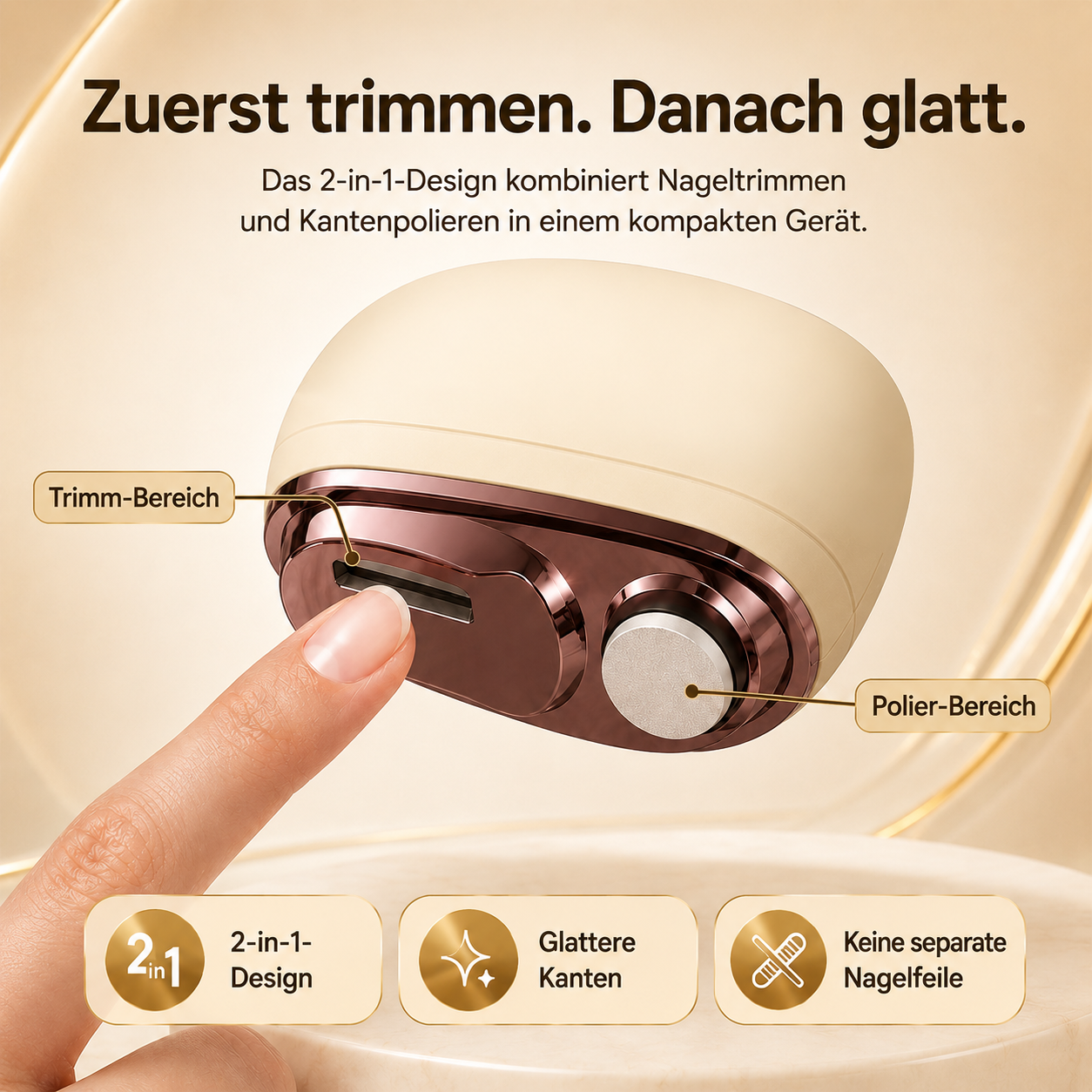 🔥 Nur für kurze Zeit: 50 % sparen! ✂️ 2-in-1 Elektrischer Nagelknipser mit Polierfunktion 💅