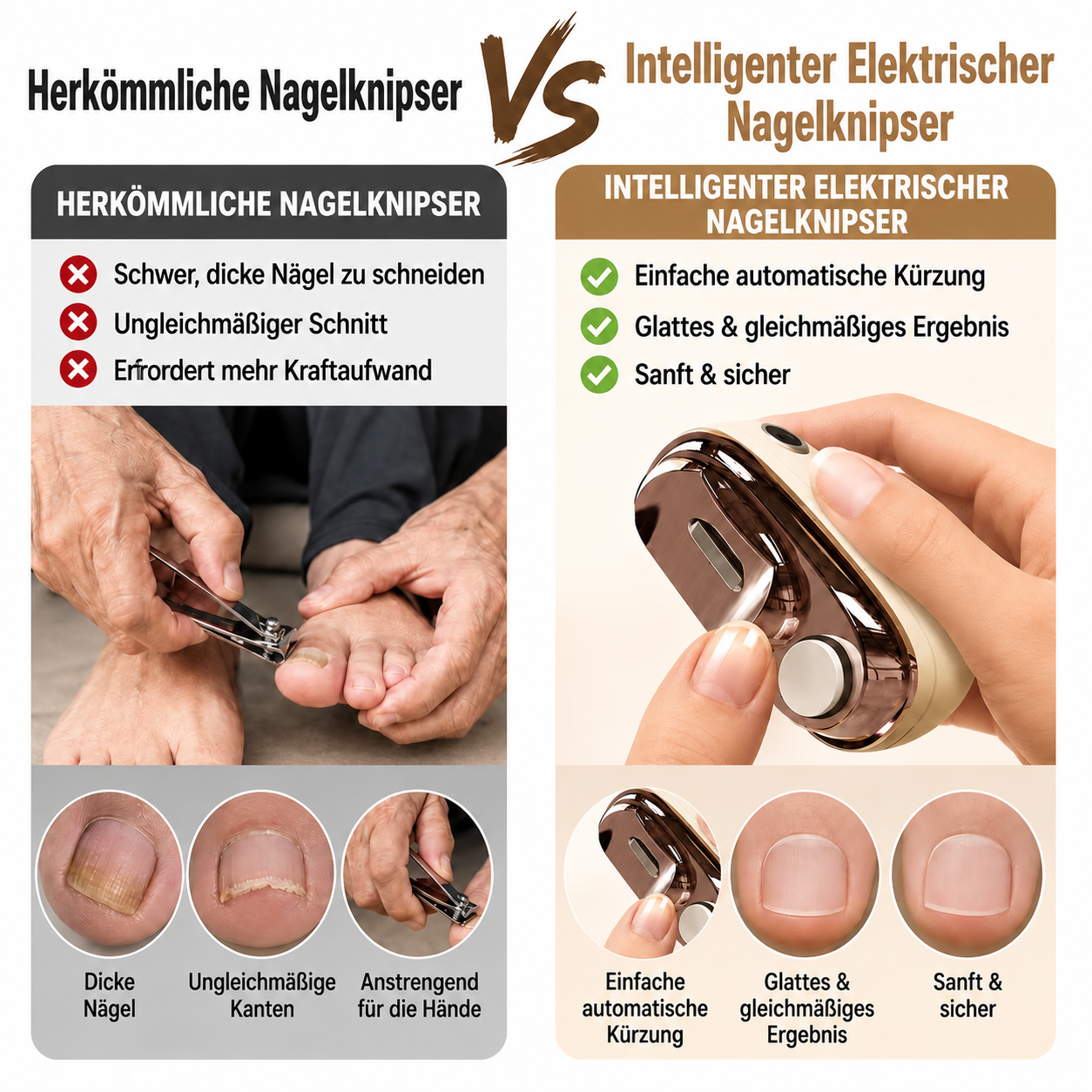 🔥 Nur für kurze Zeit: 50 % sparen! ✂️ 2-in-1 Elektrischer Nagelknipser mit Polierfunktion 💅