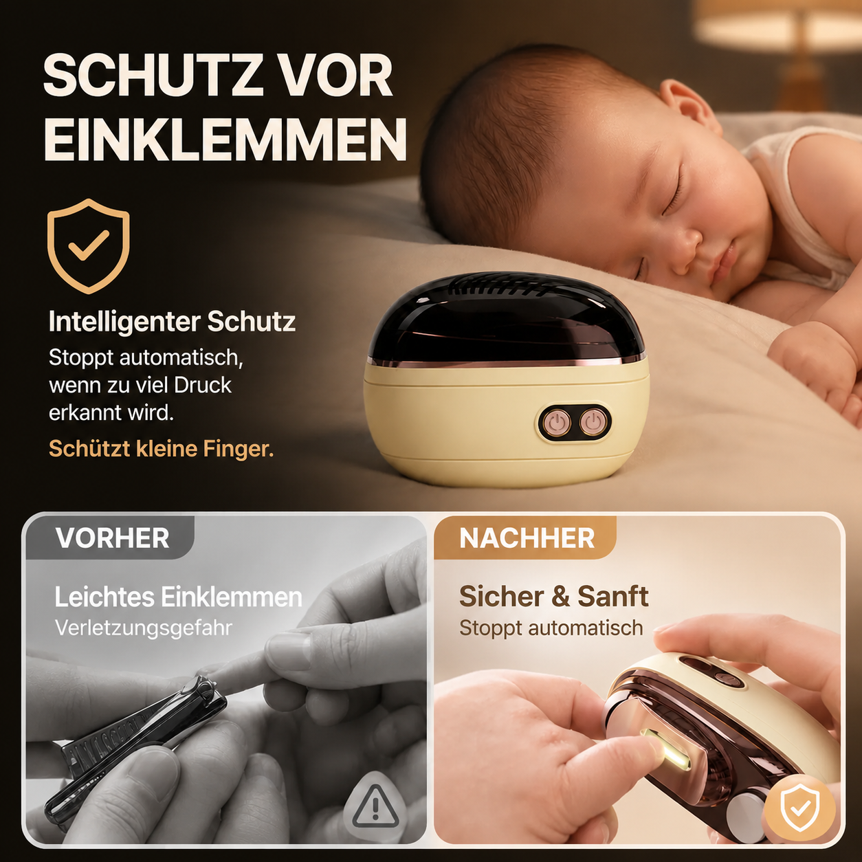 🔥 Nur für kurze Zeit: 50 % sparen! ✂️ 2-in-1 Elektrischer Nagelknipser mit Polierfunktion 💅