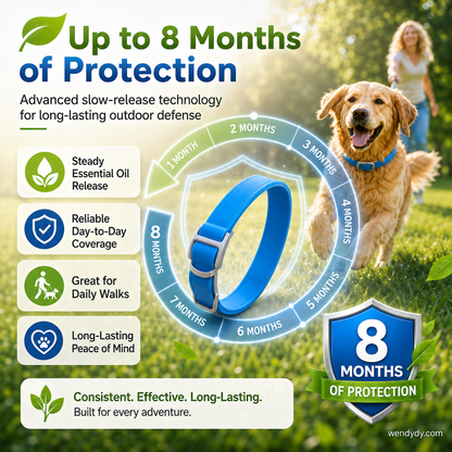 🥳2026 HOT SALE🥳💞50K+ SOLD!🌿🛡️ 50% OFF! Natural Essential Oil Pet Collar – 8‑month flea & tick protection. Plant‑based, no harsh chemicals. Safe for dogs & cats! 🐾✨-Navalonixcosh®