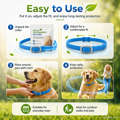 🥳2026 HOT SALE🥳💞50K+ SOLD!🌿🛡️ 50% OFF! Natural Essential Oil Pet Collar – 8‑month flea & tick protection. Plant‑based, no harsh chemicals. Safe for dogs & cats! 🐾✨-Navalonixcosh®