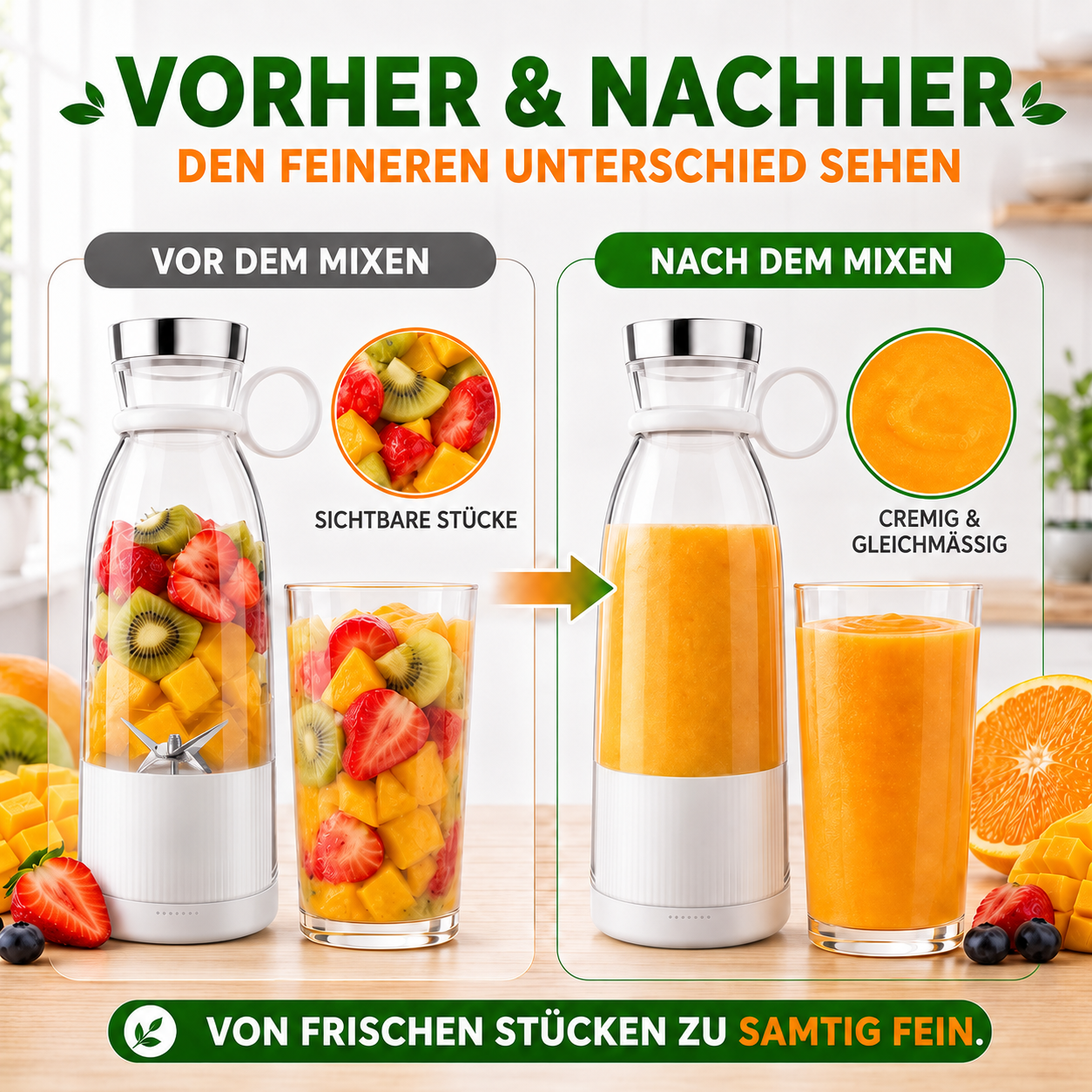 🔥 40% Rabatt💥Bestseller Tragbarer Entsafter | Frischer Saft überall und jederzeit 🍎